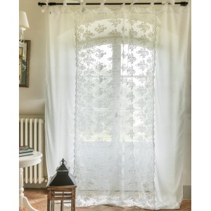 Flora Central Lace Natural Curtain 200xH300