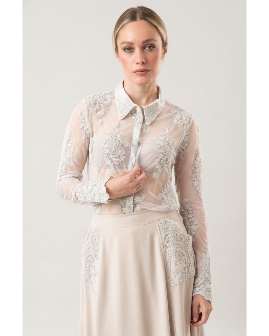 Camicia Fleurette Argilla