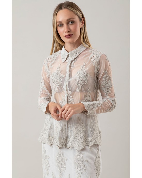 Camicia Fleurette Argilla