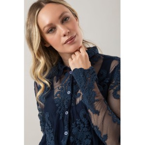 Camicia Fleurette Blu Notte