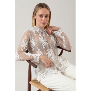 Camicia Fleurette Vintage Fango
