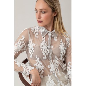 Camicia Fleurette Vintage Fango
