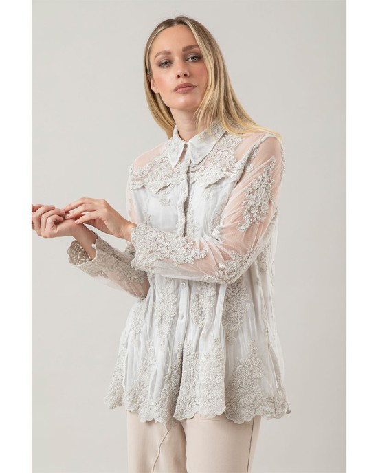 Camicia Over Parisienne Argilla