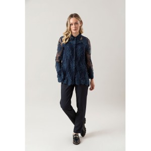 Camicia Over Parisienne Blu Notte