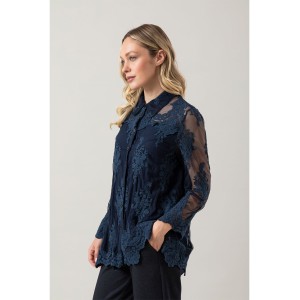 Camicia Over Parisienne Blu Notte