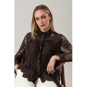 Camicia Over Parisienne Cioccolato