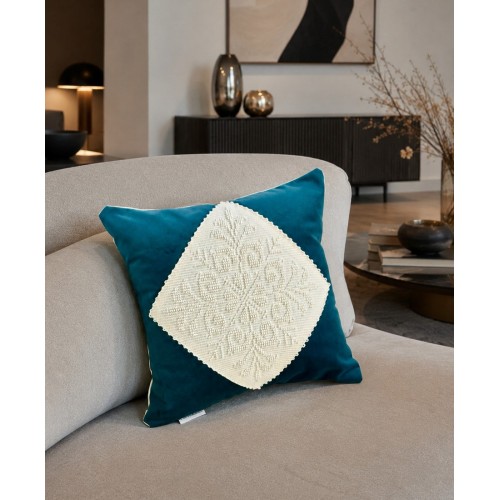 Blue-Vert Velvet Pistoccu Pillow