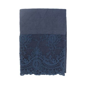 Set Bagno Lino e Pizzo Corinzio Blu Notte