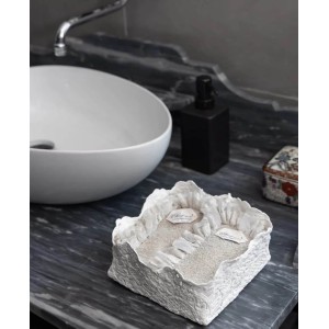 Set Materico Pizzo Provenza con Lavette Chic Argilla