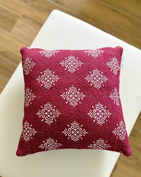 Cuscino Sardo Pistoccu Jacquard Bordeaux