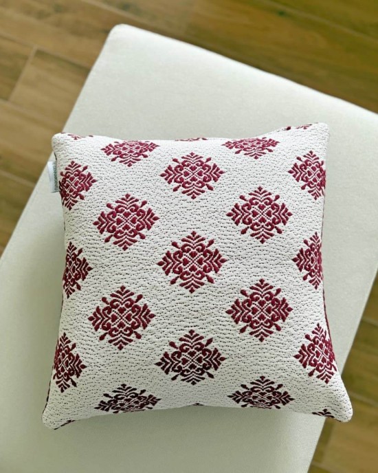 Cuscino Sardo Pistoccu Jacquard Bordeaux