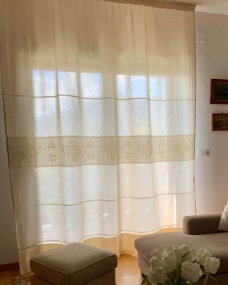 Tenda Sarda Pistoccu in Lino Ecru