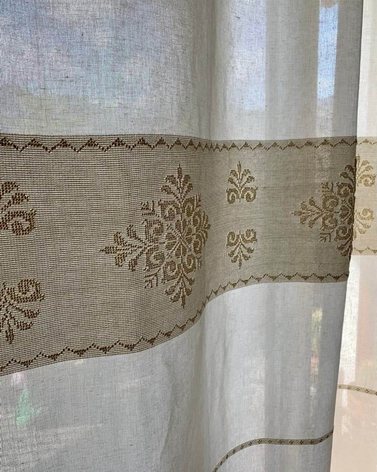 Tenda Sarda Pistoccu in Lino Ecru
