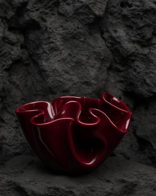 ROSAURA SANNA Vaso Fazzoletto Piccolo H 11 cm Bordeaux