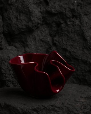 ROSAURA SANNA Vaso Fazzoletto Piccolo H 11 cm Bordeaux